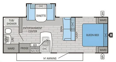 floorplan image of 2016 JAYCO JAY FLIGHT 24FBS